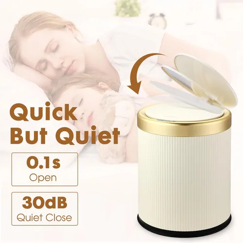 Miniatura 4 de Cubo de basura automático con sensor de movimiento para baño con tapa, cubo de basura sin contacto de 2.8 galones, bote de basura pequeño