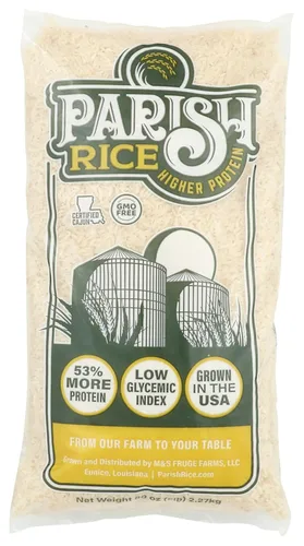 Miniatura 8 de M&S Fruge Farms Arroz blanco parroquial con alto contenido de proteínas con bajo índice glucémico, arroz blanco de grano largo cultivado localmente