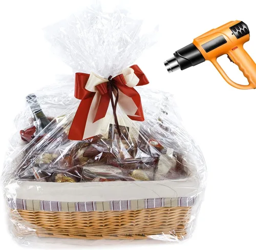 Miniatura 8 de Morepack Bolsas retráctiles para cestas de regalo, 24 x 30 pulgadas, bolsas retráctiles de PVC transparente para regalo, paquete de 5