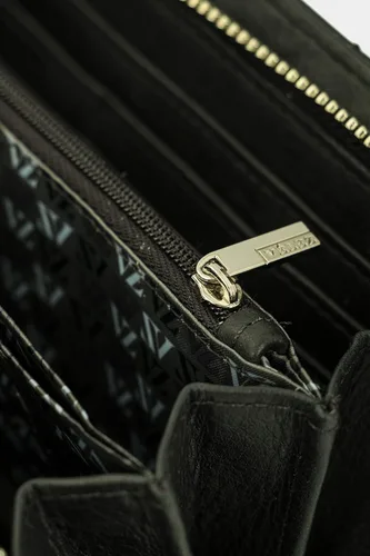 Miniatura 6 de VELEZ Cartera RFID de cuero con correa para la muñeca, bolso de mano largo, cartera para mujer con monedero, Cartera de cuero monogramado