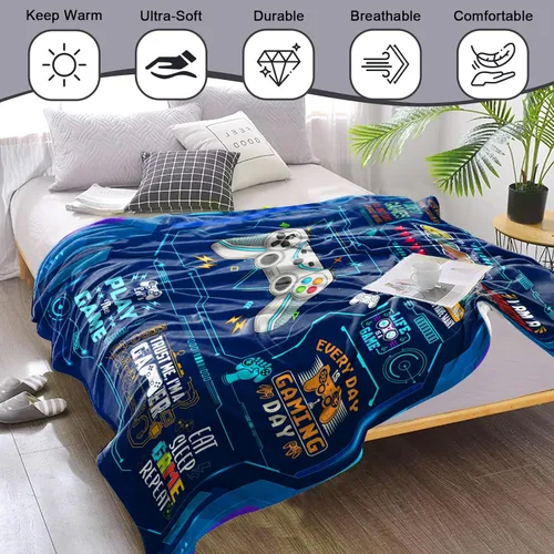 Miniatura 7 de Manta de juegos para niños y niñas - Manta suave de juego para decoración de habitación de jugadores