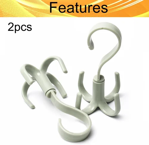 Miniatura 4 de 2 ganchos giratorios para cinturón de 360 grados, con 4 ganchos para secar toallas, brasieres, ropa, guantes, ropa de plástico, colgador de secado