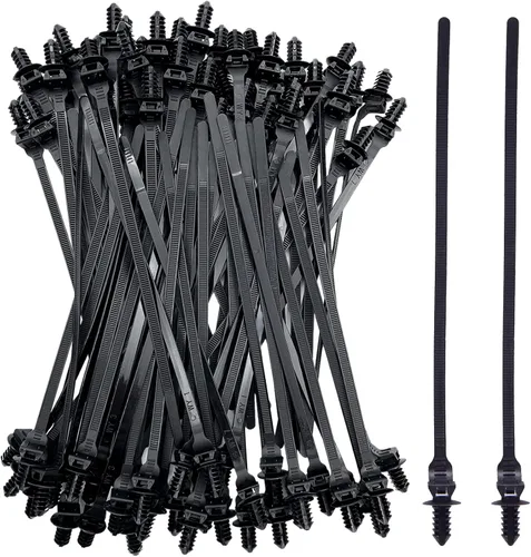 Paquete de 80 bridas de nailon para montaje a presión, 8.3 x 0.18 pulgadas, nailon resistente, autobloqueo, resistente a los rayos UV, surtido para