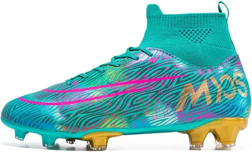 Miniatura 5 de JIEBUNIAO Botas de fútbol para hombre, tacos profesionales, zapatos de césped para mujer, tenis de entrenamiento de fútbol atlético para niños