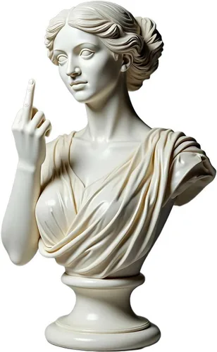 Miniatura 13 de Venus con estatua de actitud, figura de resina de dedo medio sin complejos, decoración de arte moderno atrevida para el hogar y la oficina, estatua