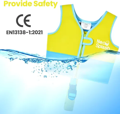 Miniatura 4 de Chaleco de natación para niños de neopreno con correa de seguridad ajustable para edades de 1-3 y 3-6 años KS-GB