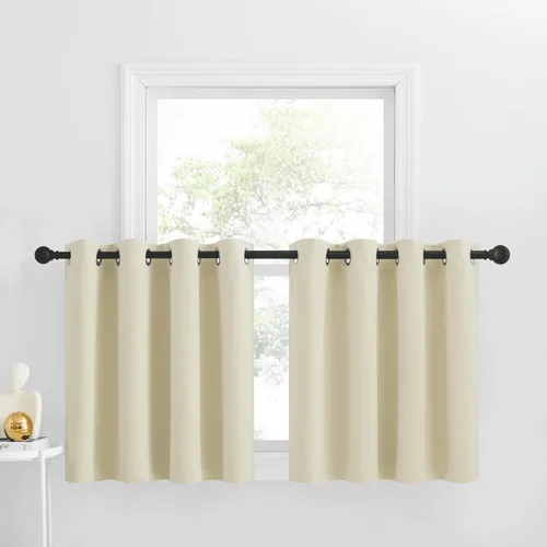 Miniatura 25 de NICETOWN Cortinas opacas de cocina para ventana sobre el fregadero, aislamiento térmico, decoración del hogar, pequeños niveles opacos con ojales