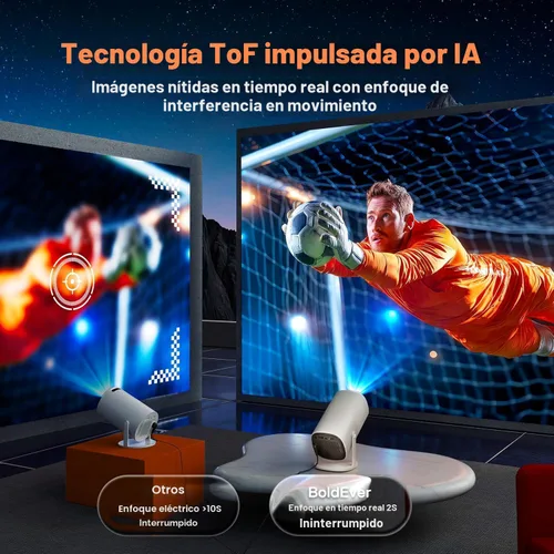 Miniatura 3 de Aplicaciones integradas con licencia oficial y 500 lúmenes ANSI y completamente automático: mini proyector inteligente de 1080P mejorado BoldEver