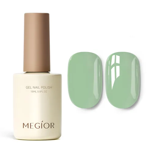 Miniatura 35 de MEGIOR Esmalte de uñas de gel blanco de 0.5 fl oz, color blanco antiguo, secado con luz UV, esmalte de gel francés, arte de uñas, salón de manicura