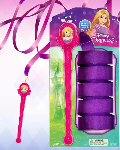 Miniatura 4 de JA-RU Disney Princess Rainbow Ribbon Varitas (1 cinta giratoria surtida) Varita rítmica bailarina, juguetes para niñas. Equipo de gimnasia