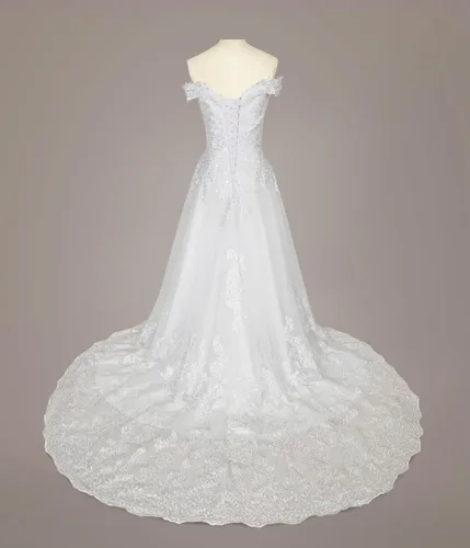 Miniatura 4 de Fanciest Vestidos de novia de encaje para mujer 2024 vestidos de baile blancos