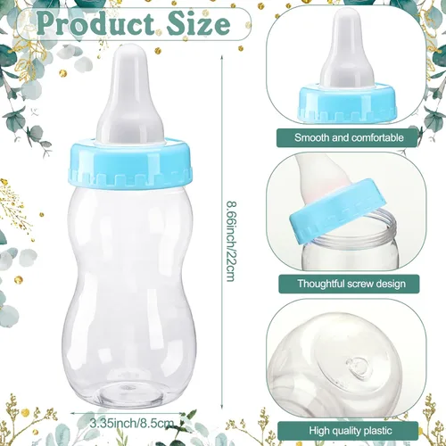 Miniatura 4 de Syhood Greenery Baby Shower Games Guess How Many Pacifiers Sage Game Signal, 50 pequeños juegos de adivinanzas, 20 lápices HB, botella de leche