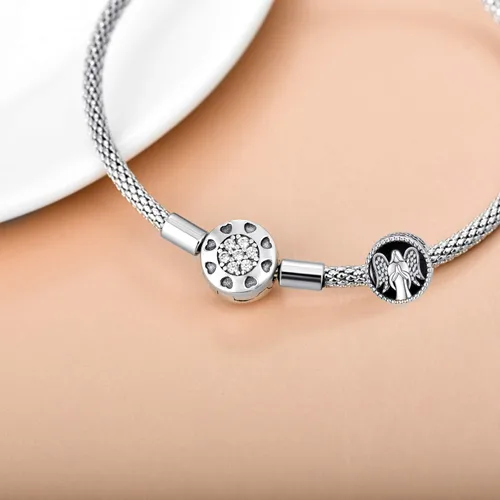 Miniatura 4 de LONAGO Abalorio de ángel de la guarda personalizado con foto para pulsera, para cualquier familia humana, mascotas, gatos, regalo para mujeres