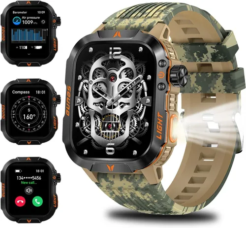 Miniatura 10 de QTLLBT Reloj Inteligente Recibir/Hacer Llamadas Linterna LED Brújula Altitud 2.01HD Rastreador de Fitness Múltiples Carátulas de Reloj Más de 100