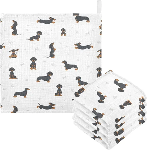 Miniatura 31 de Toallas de algodón para bebé, toallas de baño unisex para recién nacidos, toallitas naturales para piel delicada, 11.8 x 11.8 pulgadas, paquete de 5