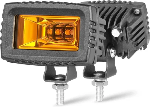 Focos LED Ámbar de 3 Pulgadas 20W Haz de Inundación Focos LED Ámbar Luces Antiniebla Todo Terreno Luces de Persecución Luz de Parachoques 2PCS para