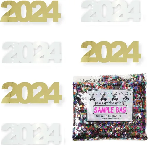Miniatura 15 de Confetti Year 2024 Negro, Azul Royal Combo - 2 bolsas de media onza (1 oz)