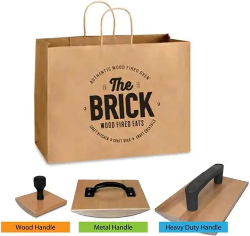 Miniatura 6 de Sello grande de goma con mango de madera «Rocker Mount» 4" x 3