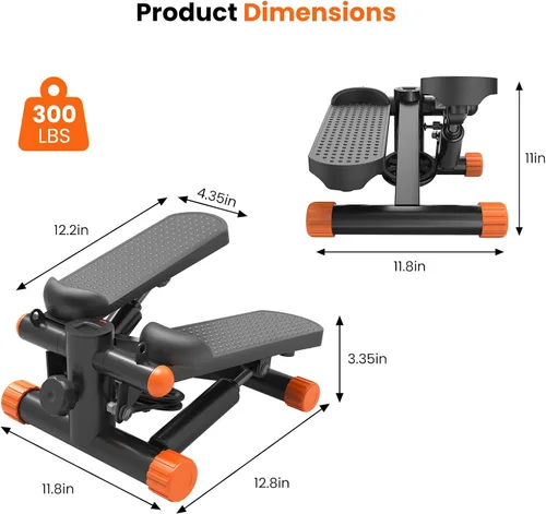 Miniatura 4 de Sweetcrispy Mini Escalones con Bandas de Resistencia para Ejercicio en Casa, Máquina de Ejercicio de Escalón con Giro Portátil para Entrenamiento