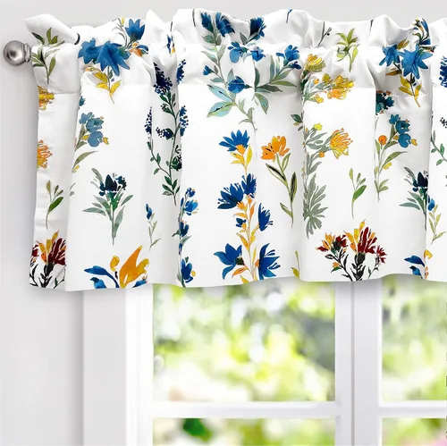 Miniatura 10 de DriftAway Sylvia - Cortina opaca con aislamiento térmico y estampado de acuarela, con estampado de hierbas botánicas florales, bolsillo para barra