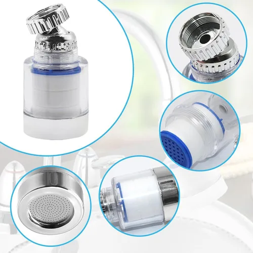 Miniatura 5 de PCTC Filtro de fregadero de baño, filtro de grifo de baño, filtro giratorio de 360 grados, purificador de cocina, flúor, metales pesados y agua dura