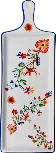 Miniatura 3 de Cerámica portuguesa Alcobaça Tabla de servir queso de cerámica floral