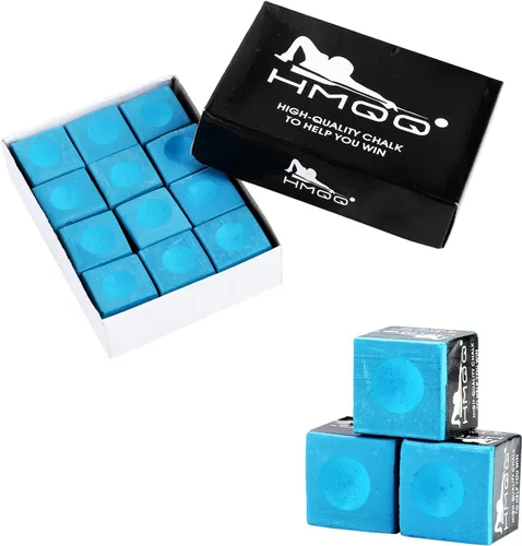 HMQQ Pool Cue Chalk – 12 Pack Billiard Chalk, Low Dust & Anti-Slip Cue Chalk for Smooth, Accurate Shots – 6 Colors Available for Pool Lovers, Home