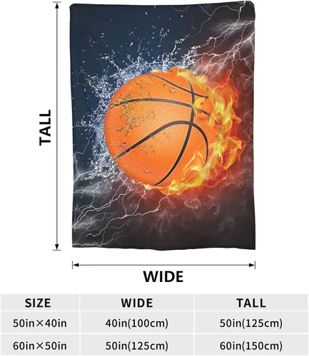 Miniatura 7 de Manta de baloncesto para niños y niños, manta de franela antibolitas, manta de franela deportiva suave y cálida, ropa de cama acogedora para todas
