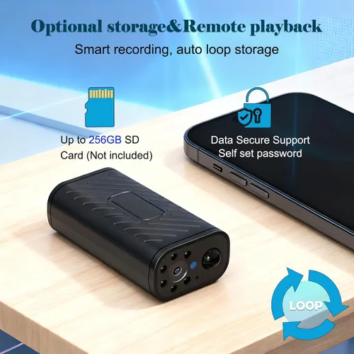 Miniatura 5 de W9 Mini Cámara Impermeable para Cada Rincón, Duración de Batería Sin Cables a Juego, Cámaras de Seguridad Inteligentes Compactas para Hogar 4K