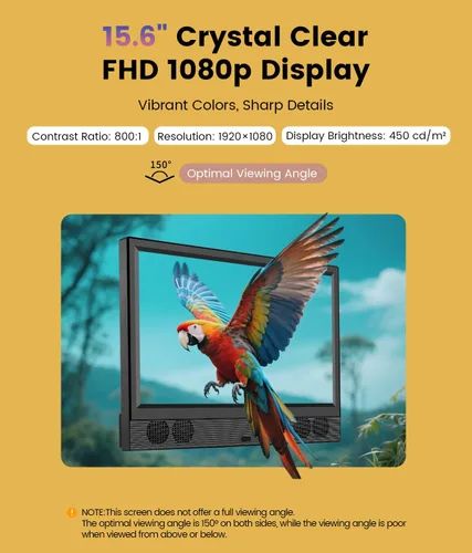 Miniatura 3 de Feihe Smart TV pequeño de 15.6 pulgadas - Televisión inteligente de pantalla plana compacta Full HD 1080p con Wi/Fi, Bluetooth, control remoto por