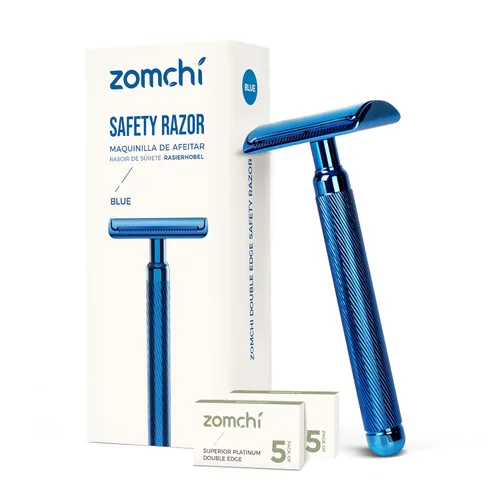 Miniatura 11 de ZOMCHI Maquinilla de afeitar de seguridad para hombres con 10 cuchillas de afeitar de seguridad, nueva versión 2.0 de metal reutilizable