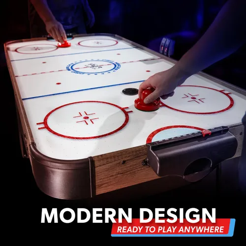 Miniatura 5 de GoSports Mesa de Arcade de Air Hockey de 48 Pulgadas - Roble o Negro - Incluye 2 Empujadores, 3 Discos, Motor AC y Marcador LED
