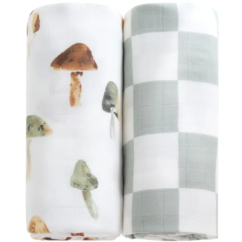 LifeTree Mantas de Muselina para Envolver, Manta de Arrullo para Bebés Niños y Niñas, Súper Suave 70% Viscosa de Bambú y 30% Algodón, Grande 47" x