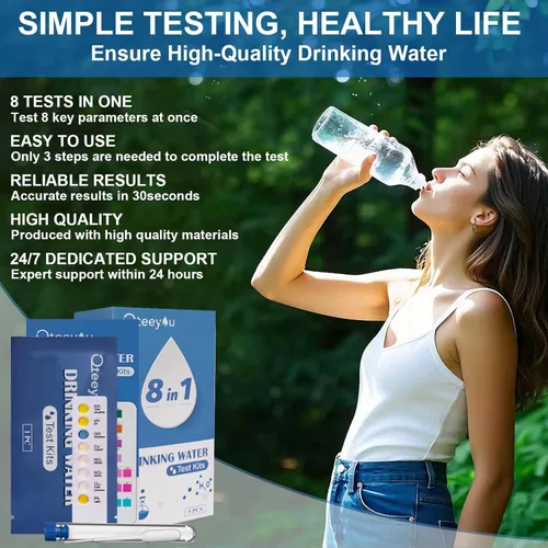 Miniatura 2 de Kit de prueba de agua de plomo 2026 actualizado 8 en 1 kits de prueba de agua potable para el hogar, 5 piezas de bolsa independiente, probador