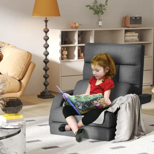 Miniatura 8 de WAYTRIM Sillón para interiores de 6 posiciones, silla de piso para juegos para adolescentes y adultos, sofá perezoso para mascotas con reposabrazos