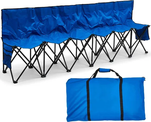 Miniatura 21 de Kigley Banco de fútbol plegable de 6 asientos, banco lateral portátil de equipo deportivo para campamento de fútbol, viajes, eventos, asientos al