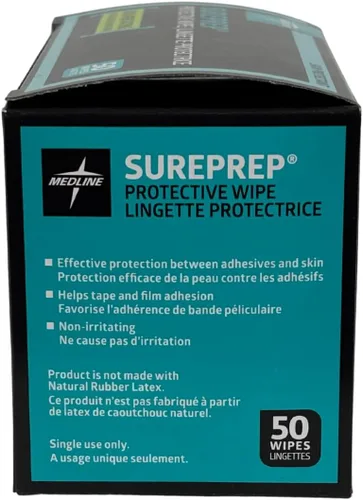 Miniatura 6 de Medline SurePrep Barrera Protectora para la Piel, Toallita - Suministros médicos de alta calidad para cuidado y protección de la piel, paquete de 50