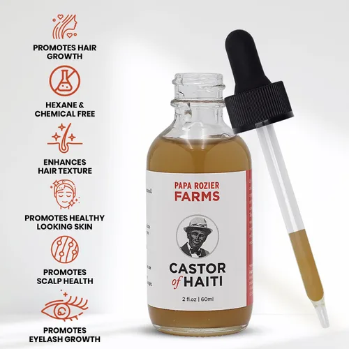 Miniatura 4 de Papa Rozier Farms Aceite de ricino puro de incienso orgánico para tratamiento del crecimiento del cabello, hidratante de piel seca, tratamiento