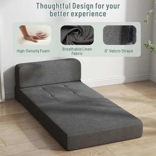 Miniatura 4 de ZeeFu Sofá cama plegable – Futón de espuma viscoelástica, cama convertible para sala de estar/dormitorio/invitados/oficina/caravanas/estudio