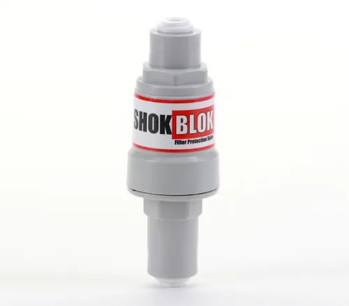 Miniatura 3 de Shok Blok SB-FPV-125 - Válvula de protección para filtro de agua para sistemas de ósmosis inversa y filtros - puertos QC de 1/4 pulgadas, 125 PSI