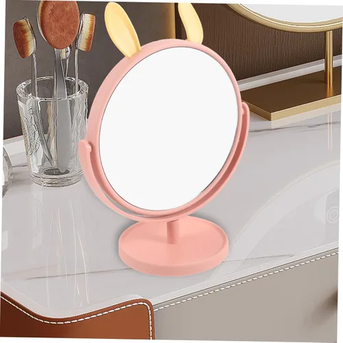 Miniatura 7 de LALAFINA Espejo de maquillaje para escritorio, con forma de orejas de conejo, cosmético de mesa para el hogar, dormitorio, baño, corte de pelo