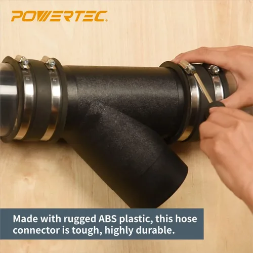 Miniatura 3 de POWERTEC Accesorio en Y de 4 pulgadas para manguera de recolección de polvo de 4 pulgadas, accesorios de conector de manguera de recolección de 4" Y