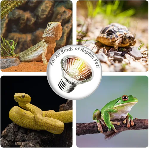 Miniatura 2 de Paquete de 2 bombillas UVA de 25W, lámpara de calor con luz para tortugas para reptiles y tanques de anfibios, terrarios y jaulas, se ajusta a