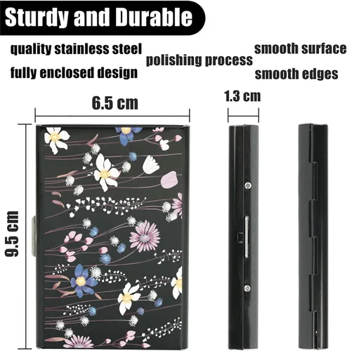 Miniatura 5 de BONSYL® Soporte para tarjetas de crédito, cartera delgada de metal con bloqueo RFID, con 6 ranuras para tarjetas, para mujeres y hombres.