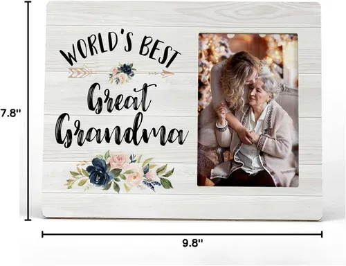 Miniatura 6 de FONDCANYON World's Best Great Grandma - Marco de fotos para anuncio de bebé, regalos para la abuela, regalos de abuela para cumpleaños, Navidad