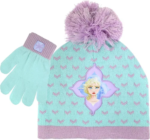 Disney Frozen - Gorro de invierno para niñas y niños pequeños y guantes de nieve para niños Elsa y Anna con guantes de nieve