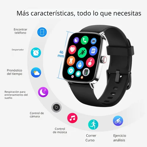 Miniatura 6 de Reloj inteligente para hombres y mujeres, reloj inteligente de 1.85 pulgadas (1.811 in) compatible con iPhone/Samsung/Android