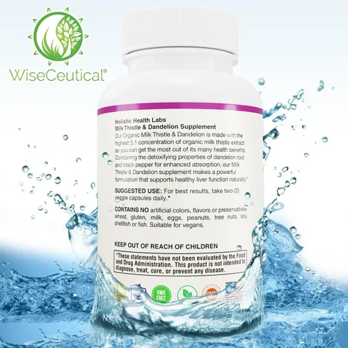 Miniatura 6 de Max Absorption USDA Organic Milk Thistle Potente 5:1 Extracto concentrado (2000 mg de fuerza) y raíz de diente de león orgánica Flavonoide