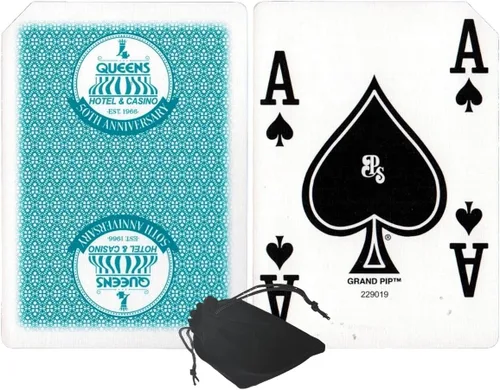 Miniatura 19 de Cyber-Deals Authentic Las Vegas Casino Table-Played Playing Cards – 52 Cards Each, No Jokers – Variety of Casinos & Colors Aliante - White/Blue