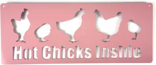 Miniatura 10 de Cartel de metal de cruce de pollo, 12.0 in de alto (amarillo oscuro, cruzado)